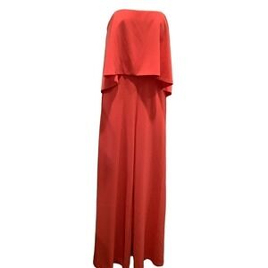 DO + BE WIDE LEG ORANGE/CORAL STRAPLESS JUMPSUIT SIZE S NWT